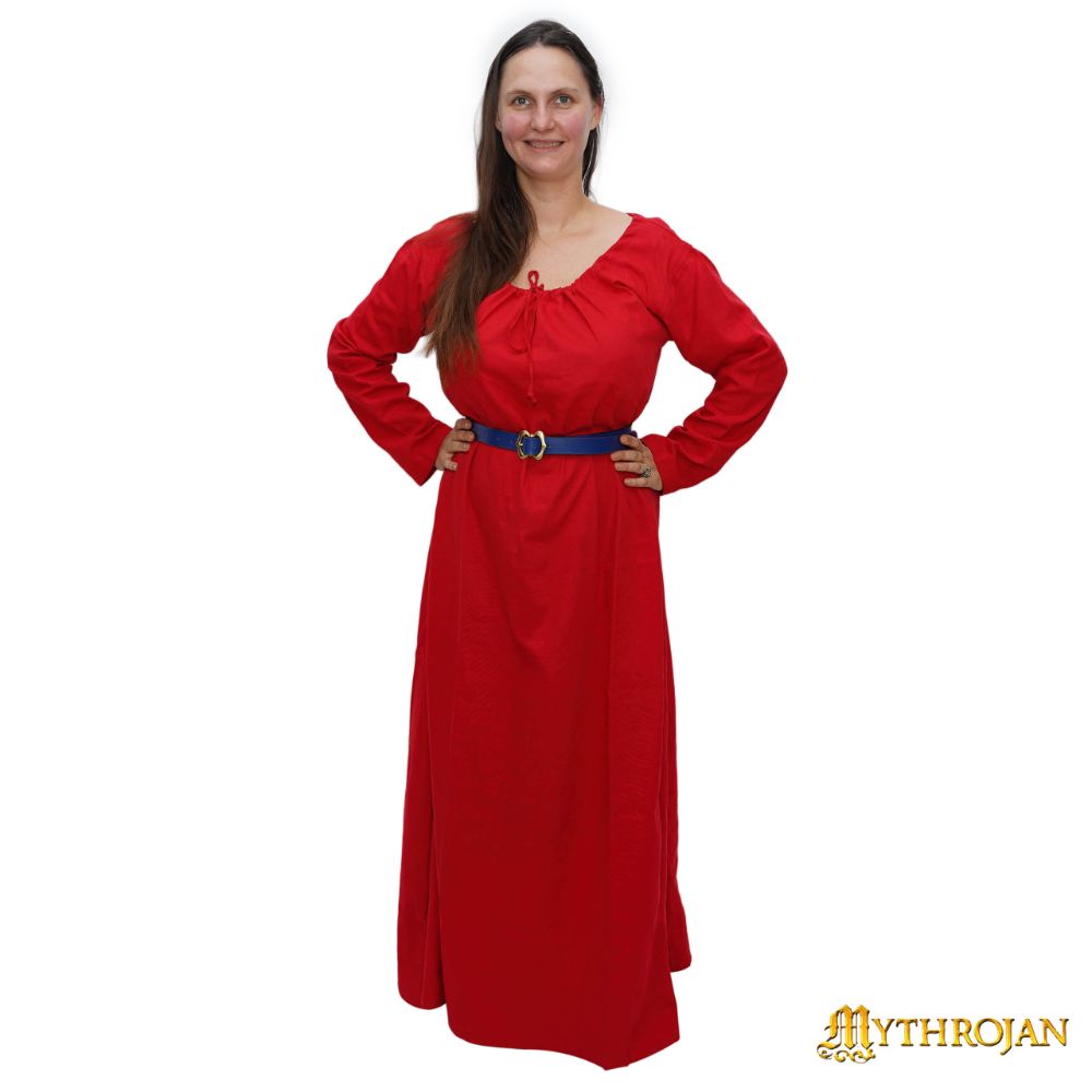 Mythrojan Traditional Irish Celtic Dress: Chemise & Over Dress Medieval  Renaissance Costume SCA LARP - Maroon - Kult of Athena