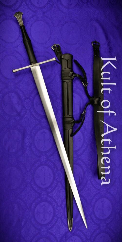 Vision -The Strasbourg Longsword with Scabbard - Black - Collaboratively Crafted by Angus Trim and Valiant Armoury