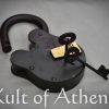 Giant Medieval Iron Padlock with Brass Lockplate