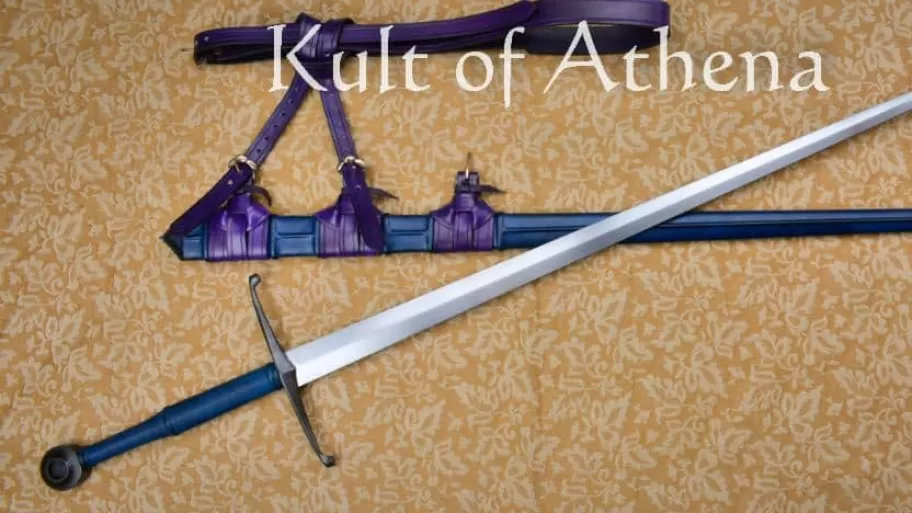 Lockwood Swords - Type XVIIIb Longsword with Blue Scabbard and Purple Sword Belt