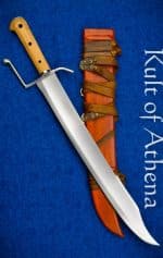 Landsknecht Emporium - Gustav Messer with Light Brown Scabbard - Beechwood Grip