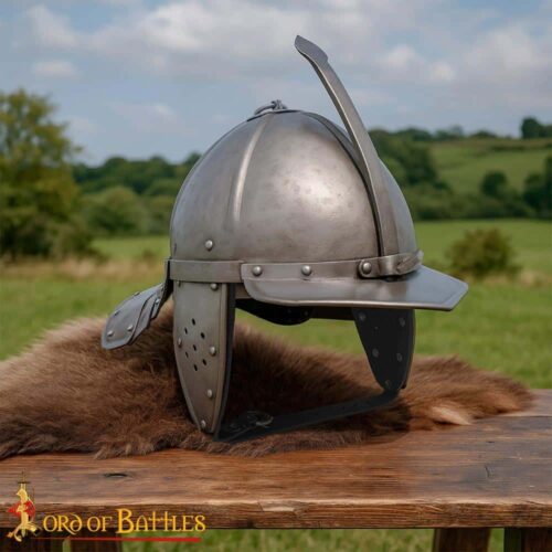 Lord of Battles - Lobster Pot Helmet - 16 Gauge Steel