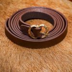 Thin Medieval Belt with Solid Brass Buckle - Brown