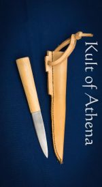 Markland Merchants - Viking Haithabu / Hedeby Knife with Leather Sheath In Tan